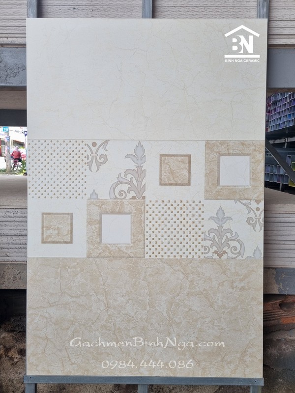 Gạch dán tường 300x600 màu kem mờ matt