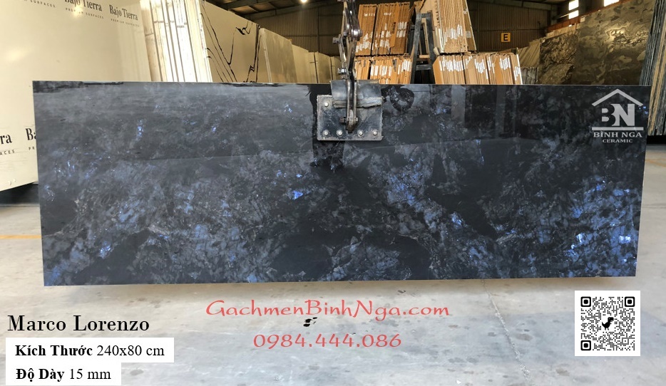 Gạch granite nhân tạo Marco lorenzo 80x240 màu xanh đen hiệu ứng