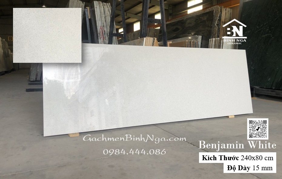 Gạch granite terrazo nung kết 80x240 Benjamin white