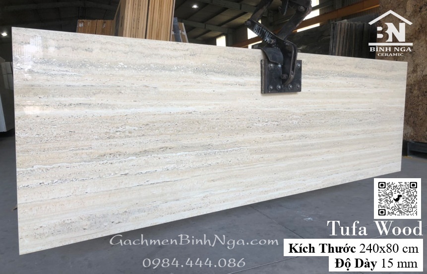 Gạch granite vân gỗ tufa wood 80x240 màu xám cao cấp