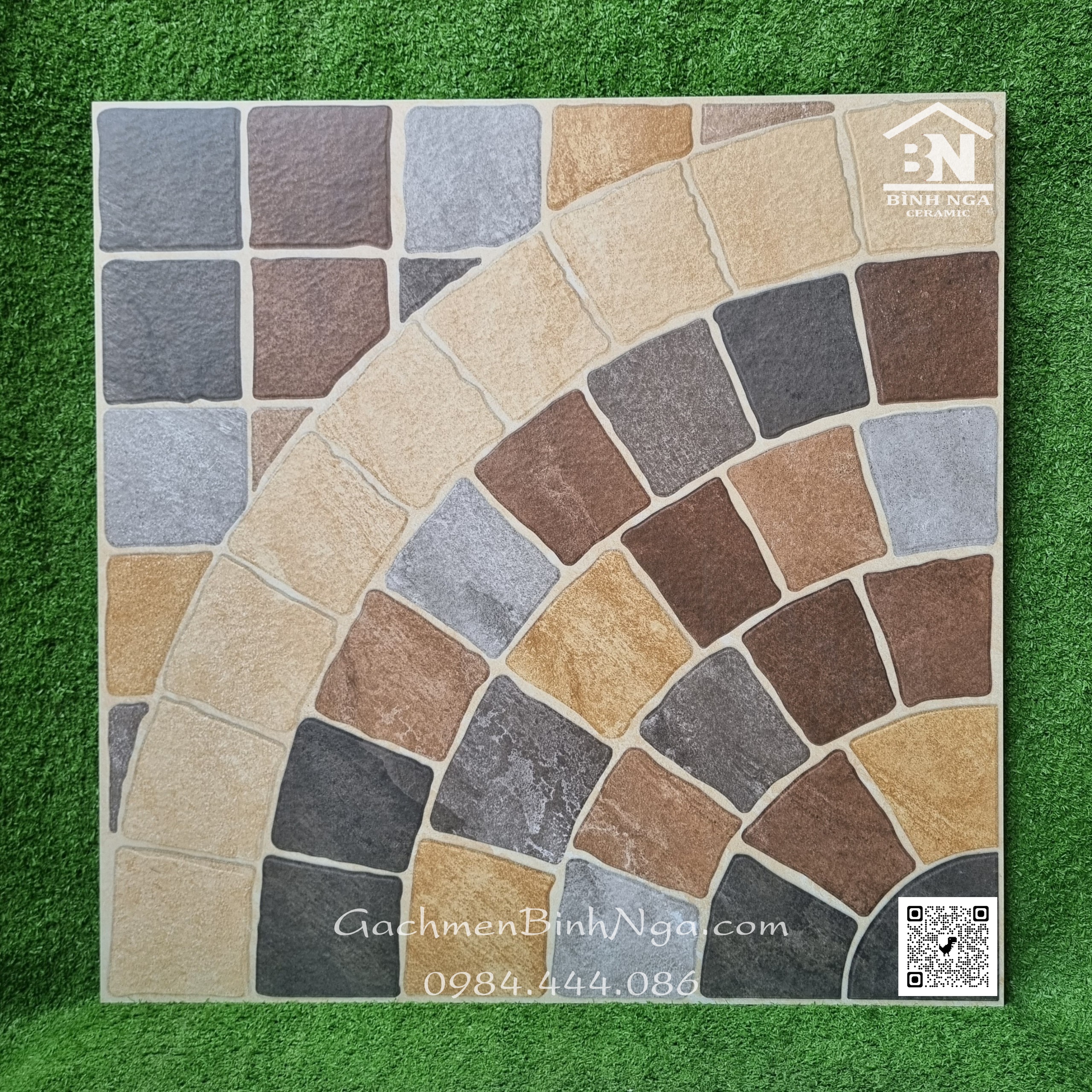Gạch nhám lát sân 600x600 đá nhân tạo hoa văn cổ PAA12667080