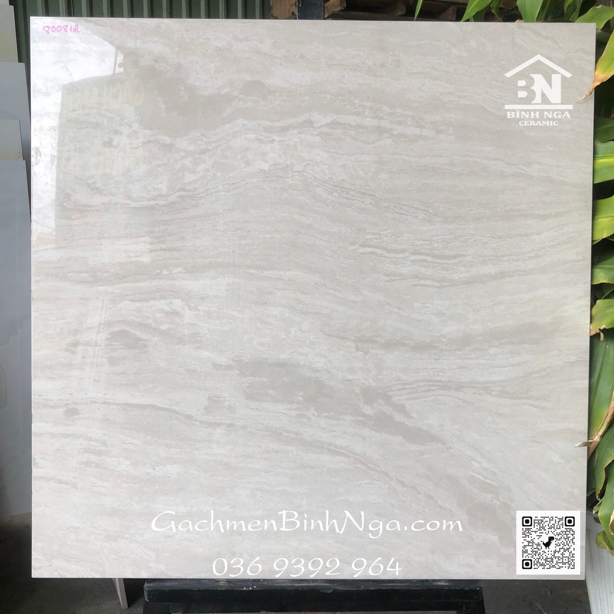 Gạch lát nền màu xám bóng kính 800x800 cao cấp Thạch Bàn