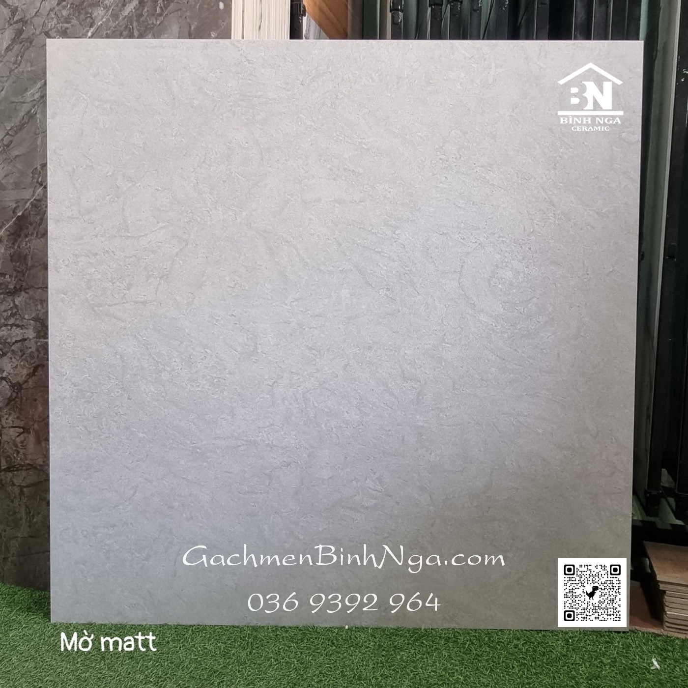 Gạch mờ nhám 120x120cm màu xám nhạt cao cấp Ấn độ