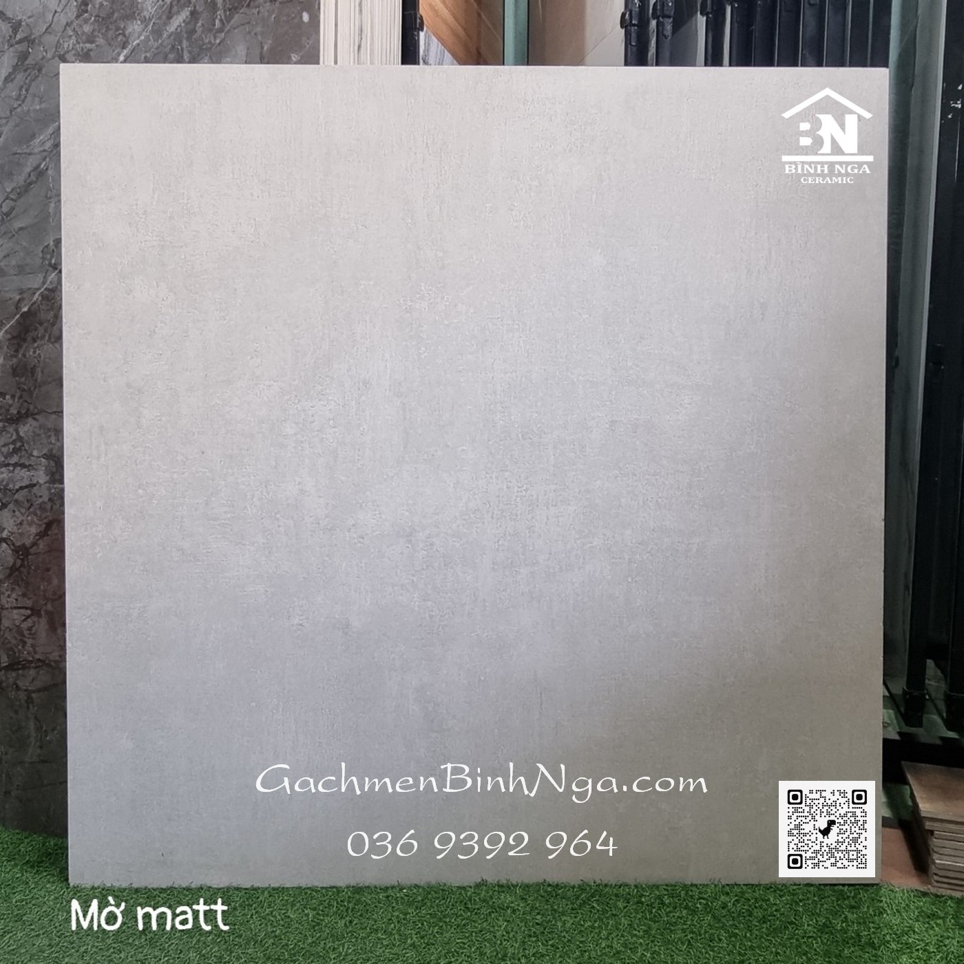 Gạch mờ nhám 1m2x1m2 màu xám ghi cao cấp nhập khẩu