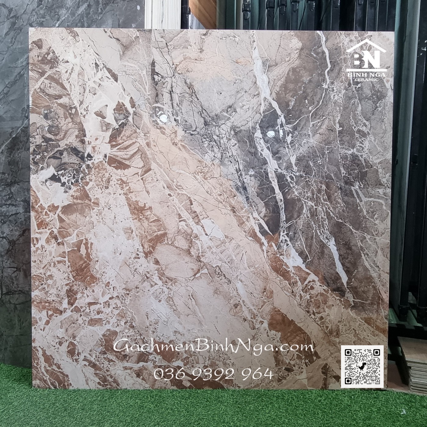 Gạch 120x120cm bóng kiếng vân đá marble nhập khẩu ấn độ