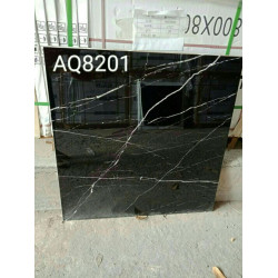 Gạch bóng kiếng 80x80 nhập khẩu đen vân trắng AQ8201