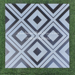 Gạch bông cổ điển họa tiết đen trắng GB3002