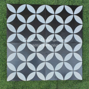 Gạch bông đồng tiền 30x30 đen trắng cổ điển GB3013