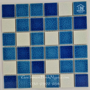 Gạch dán hồ bơi Mosaic phối 3 màu YCB235