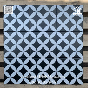 Gạch đồng xu 20x20 đen trắng