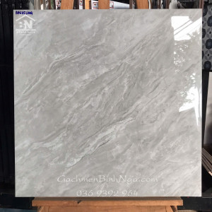 Gạch đá bóng kính 60x60 màu xám vân trắng