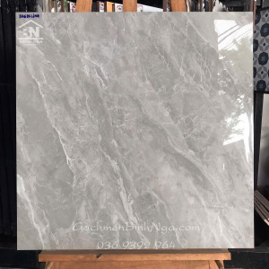Gạch ốp lát 600x600 đá bóng kính màu xám vân đá cao cấp