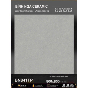 Gạch 80x80 Đá Mờ Xám vân BN841TP Chính Hãng
