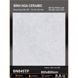 Gạch 80x80 Đá Mờ Xám Đậm Bình Nga BN845TP Chính Hãng