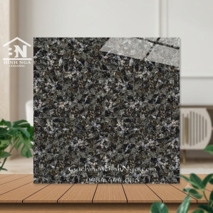 Gạch 60x60 Giả Đá Hoa Cương Tone Đen Xám