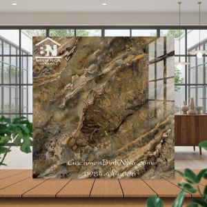 Gạch Dán Mặt Tiền 60x60 Vân Đá Cẩm Thạch Nâu Trầm