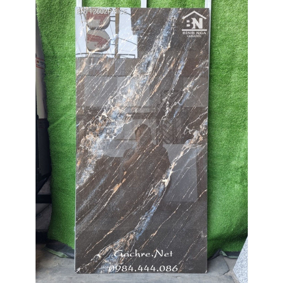 Gạch bóng kính đen vân đá marble 60x120 nice Việt Nam