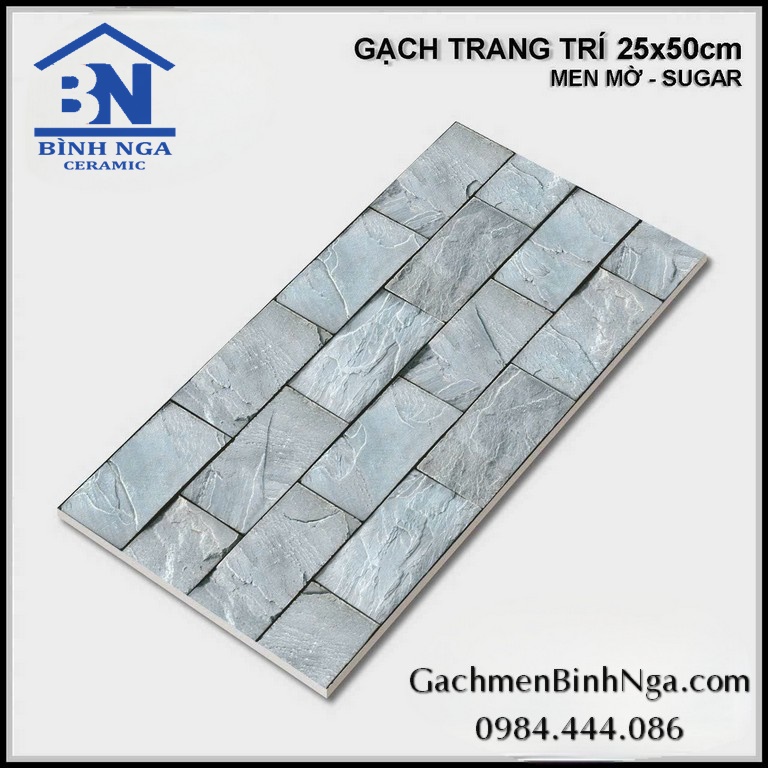 gạch dán trang trí vân đá ghép kiểu 3D