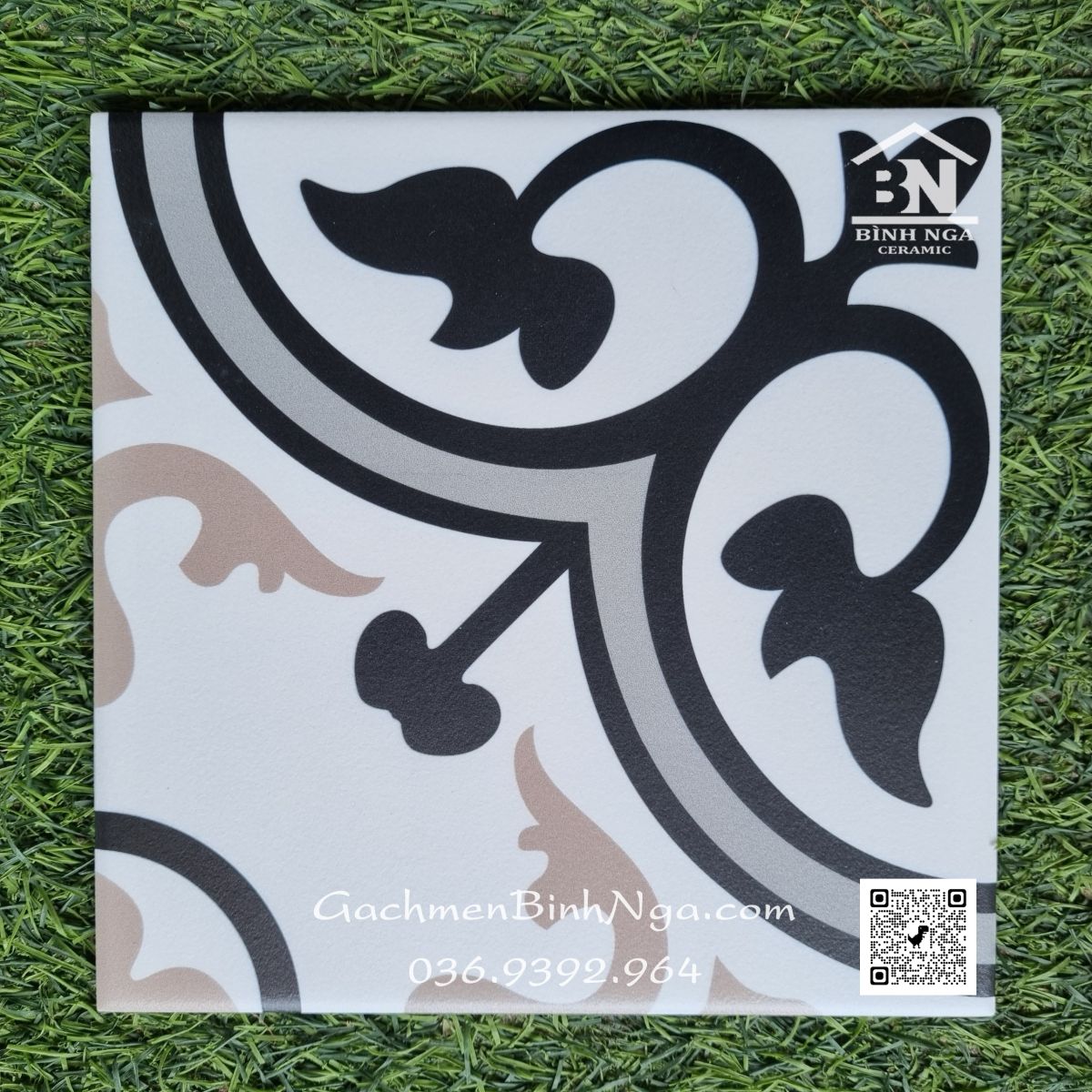 Gạch bông trang trí 20x20cm hoa văn cổ điển
