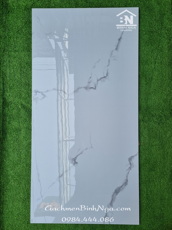 Gạch bóng kính trắng ít vân 60x120 cao cấp Ấn độ