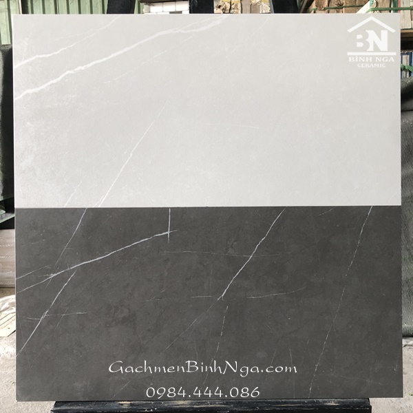 Gạch đá mờ màu xám vân trắng 300x600 Thạch bàn